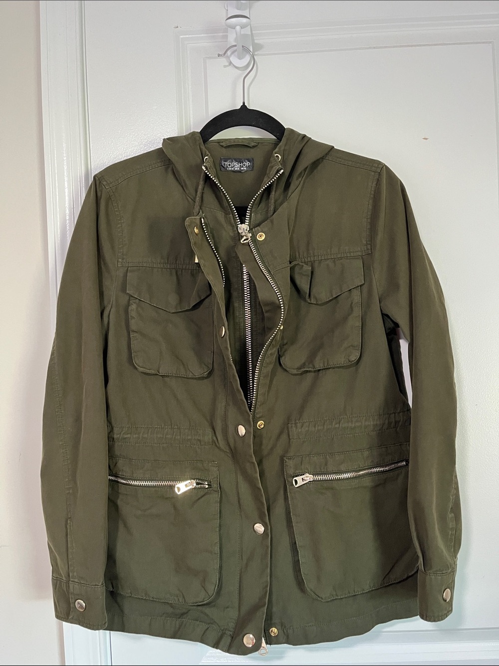 Topshop Military Green Utility Anorak Jacket